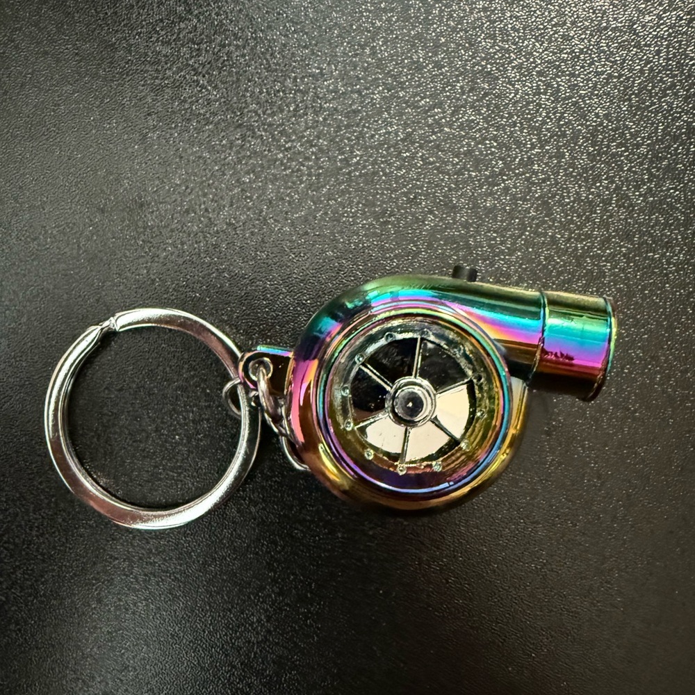 Rainbow Turbocharger Keychain